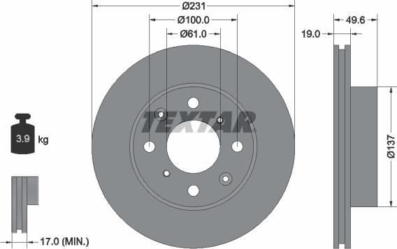 Textar 92046700 - Kočioni disk www.molydon.hr