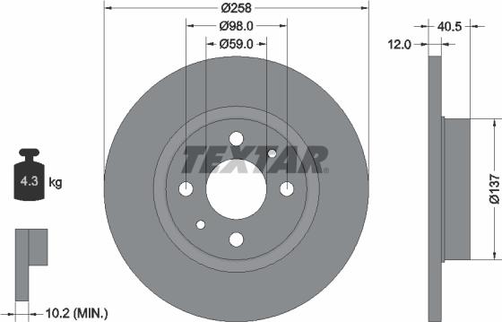 Textar 92041500 - Kočioni disk www.molydon.hr