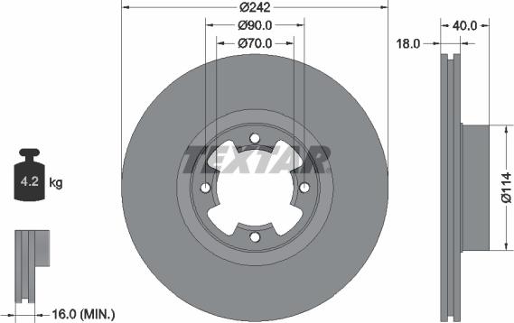 Textar 92048600 - Kočioni disk www.molydon.hr