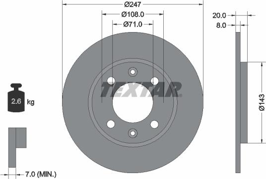 Textar 92043200 - Kočioni disk www.molydon.hr