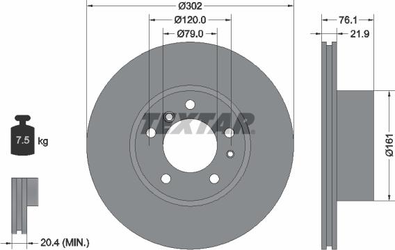 Textar 92042200 - Kočioni disk www.molydon.hr