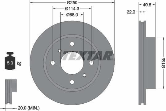 Textar 92047500 - Kočioni disk www.molydon.hr