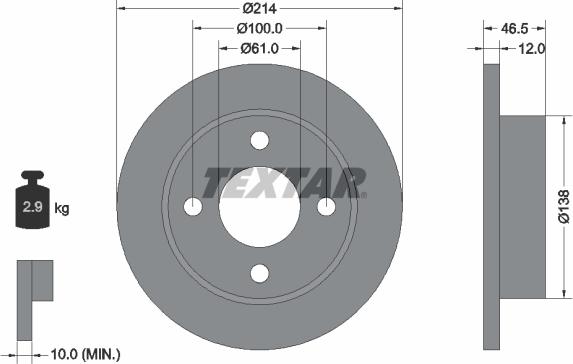 Textar 92059200 - Kočioni disk www.molydon.hr