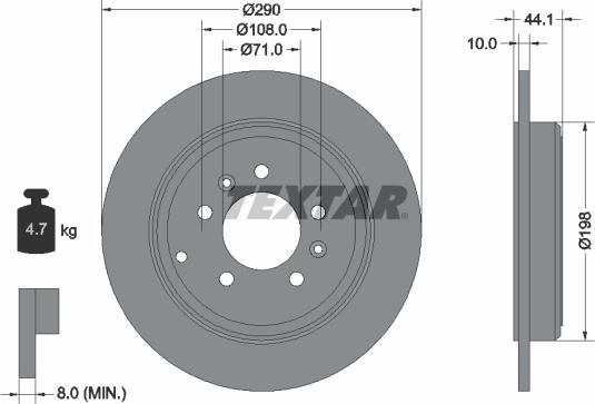 Textar 92054800 - Kočioni disk www.molydon.hr