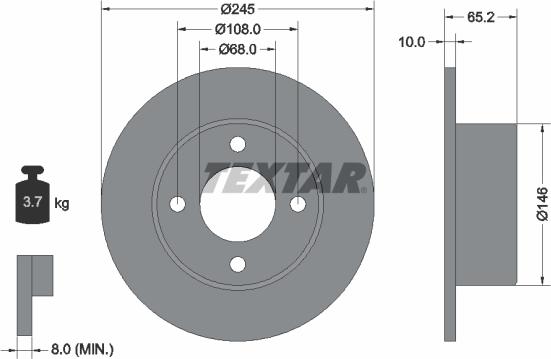 Textar 92054300 - Kočioni disk www.molydon.hr