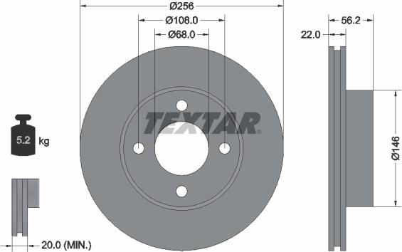 Textar 92054200 - Kočioni disk www.molydon.hr