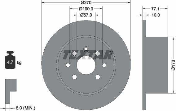 Textar 92054700 - Kočioni disk www.molydon.hr