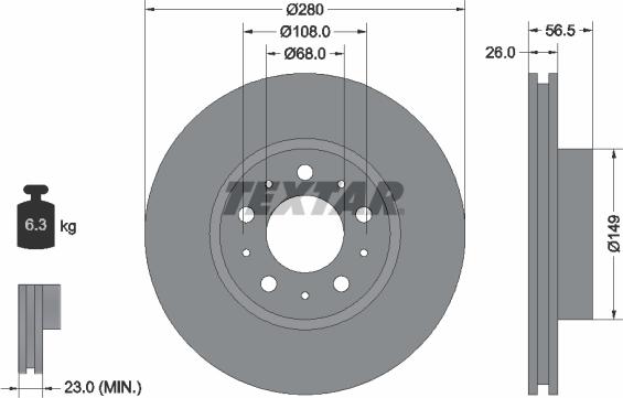 Textar 92055400 - Kočioni disk www.molydon.hr