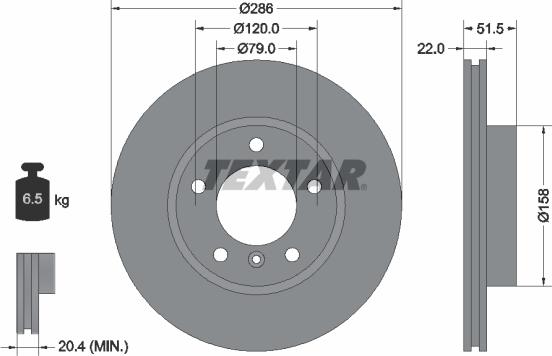 Textar 92055605 - Kočioni disk www.molydon.hr