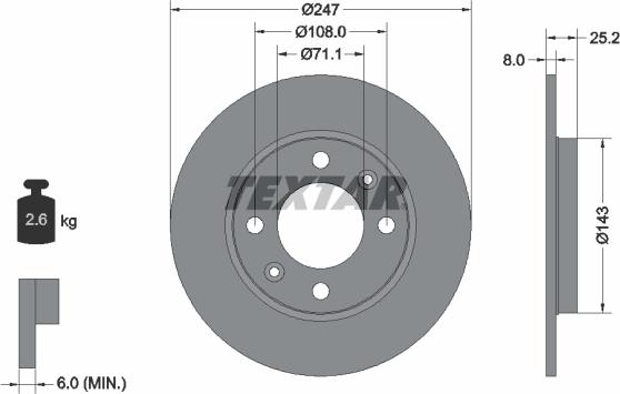 Textar 92055000 - Kočioni disk www.molydon.hr