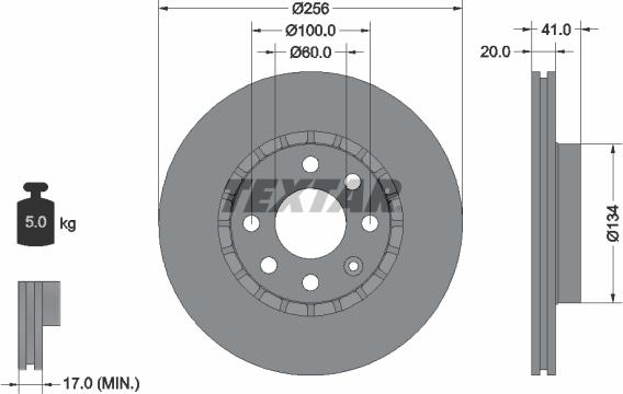 Textar 92056500 - Kočioni disk www.molydon.hr