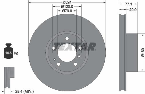 Textar 92058305 - Kočioni disk www.molydon.hr