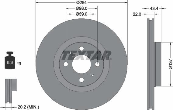 Textar 92053500 - Kočioni disk www.molydon.hr