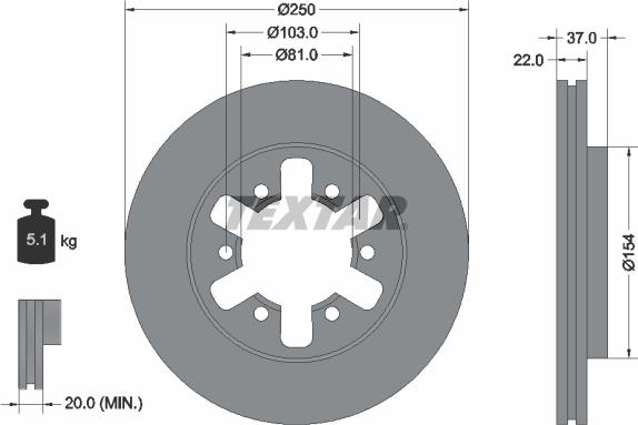 Textar 92052603 - Kočioni disk www.molydon.hr