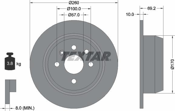 Textar 92057000 - Kočioni disk www.molydon.hr