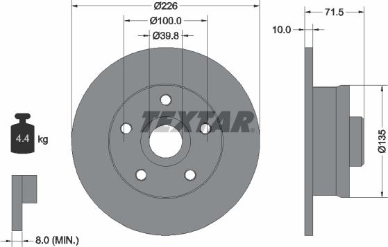 Textar 92057205 - Kočioni disk www.molydon.hr