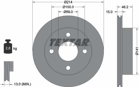 Textar 92069800 - Kočioni disk www.molydon.hr