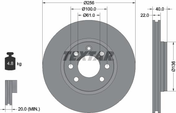 Textar 92069300 - Kočioni disk www.molydon.hr