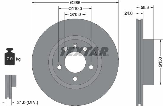 Textar 92066903 - Kočioni disk www.molydon.hr