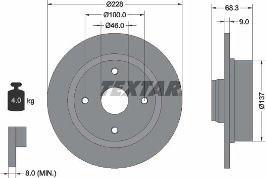 Textar 92066100 - Kočioni disk www.molydon.hr