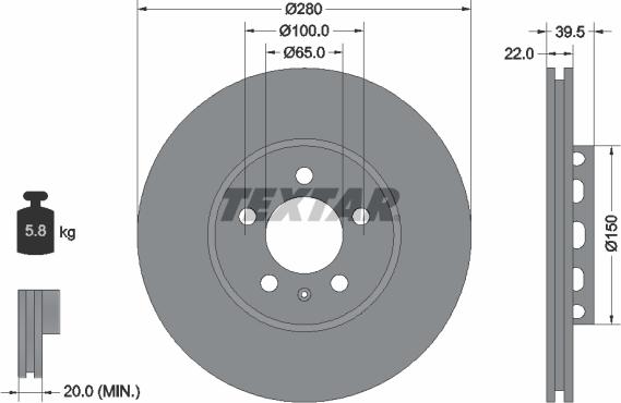 Textar 92061400 - Kočioni disk www.molydon.hr