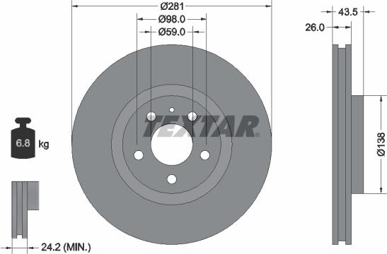 Textar 92061000 - Kočioni disk www.molydon.hr