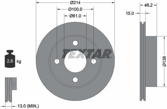 Textar 92068000 - Kočioni disk www.molydon.hr