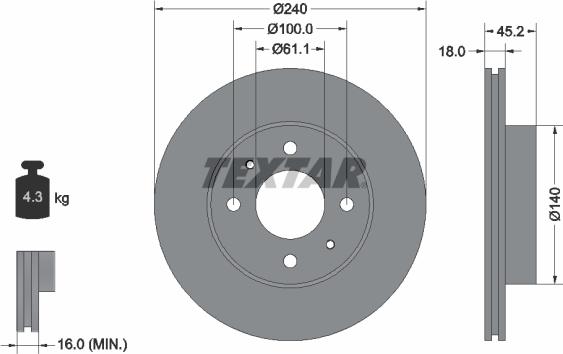 Textar 92063200 - Kočioni disk www.molydon.hr