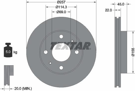 Textar 92062800 - Kočioni disk www.molydon.hr