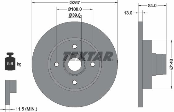 Textar 92012500 - Kočioni disk www.molydon.hr