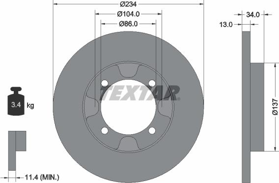 Textar 92089500 - Kočioni disk www.molydon.hr