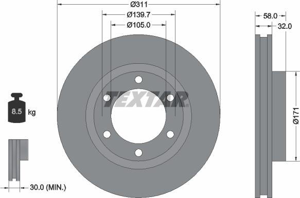 Textar 92080600 - Kočioni disk www.molydon.hr