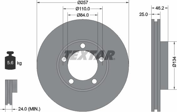 Textar 92080300 - Kočioni disk www.molydon.hr