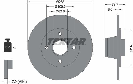 Textar 92081200 - Kočioni disk www.molydon.hr