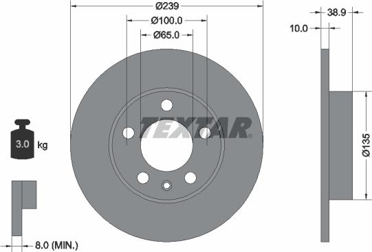 Textar 92088700 - Kočioni disk www.molydon.hr