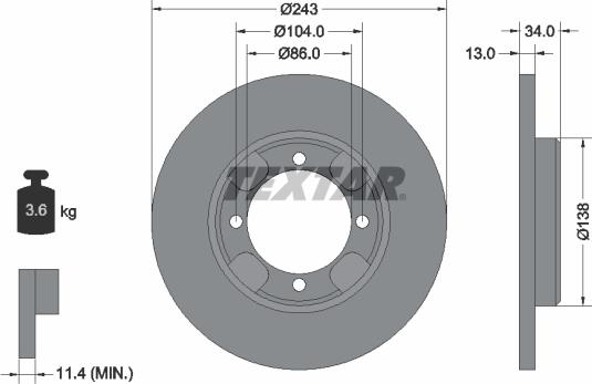 Textar 92034600 - Kočioni disk www.molydon.hr