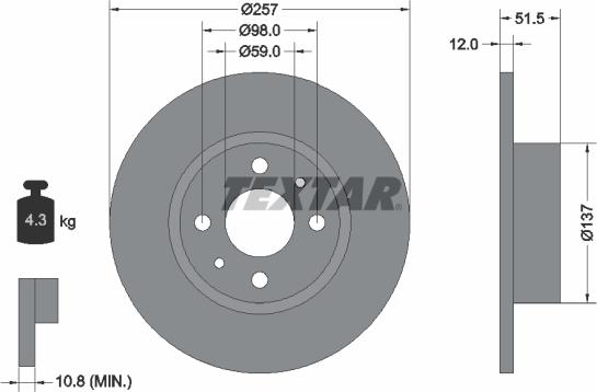 Textar 92034000 - Kočioni disk www.molydon.hr