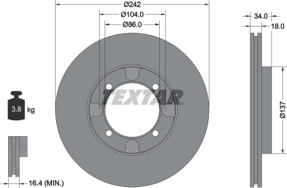 Textar 92034700 - Kočioni disk www.molydon.hr