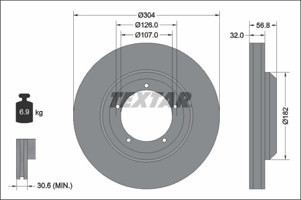 Textar 92035905 - Kočioni disk www.molydon.hr