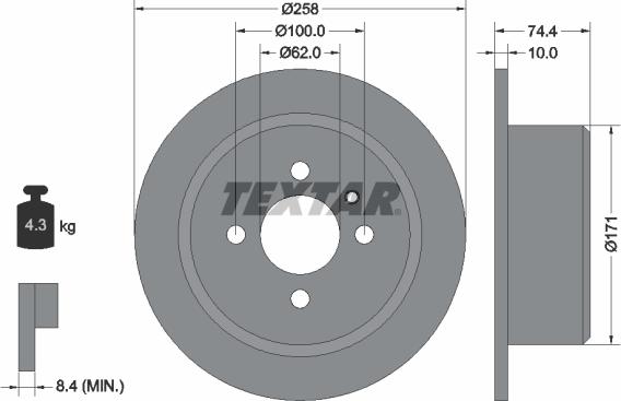 Textar 92038400 - Kočioni disk www.molydon.hr