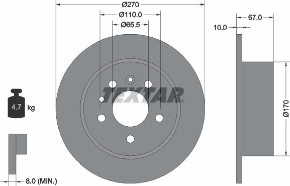 Textar 92038200 - Kočioni disk www.molydon.hr