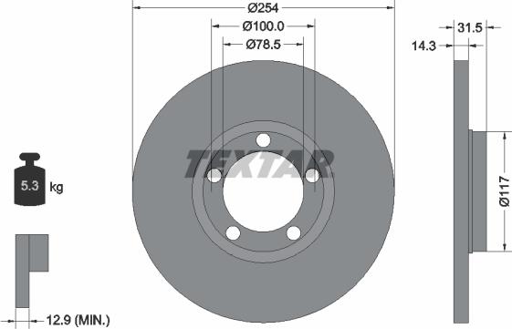 Textar 92037900 - Kočioni disk www.molydon.hr