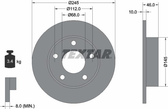 Textar 92037400 - Kočioni disk www.molydon.hr