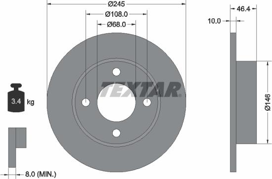 Textar 92037300 - Kočioni disk www.molydon.hr