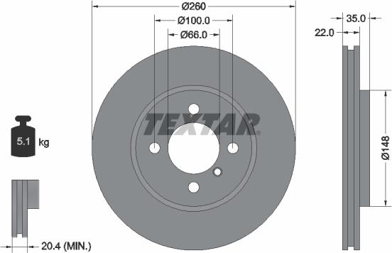 Textar 92026505 - Kočioni disk www.molydon.hr