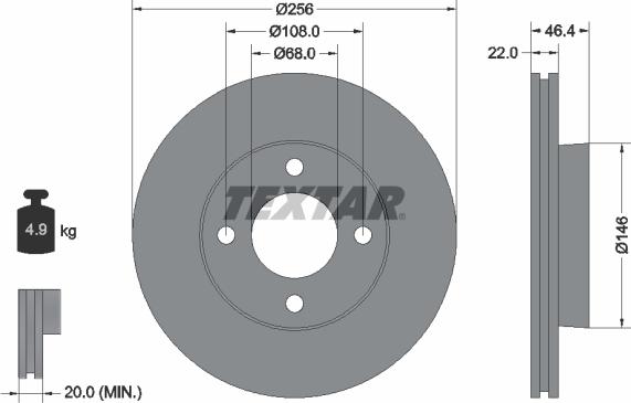 Textar 92026000 - Kočioni disk www.molydon.hr