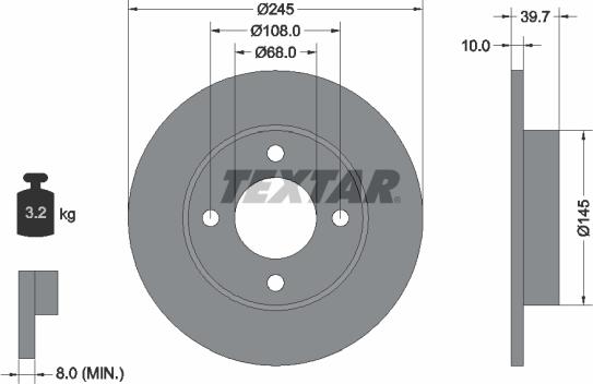 Textar 92026300 - Kočioni disk www.molydon.hr