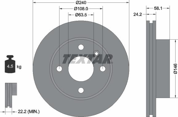 Textar 92022900 - Kočioni disk www.molydon.hr