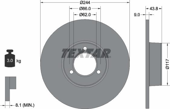 Textar 92022100 - Kočioni disk www.molydon.hr