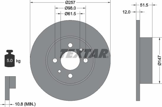 Textar 92027000 - Kočioni disk www.molydon.hr